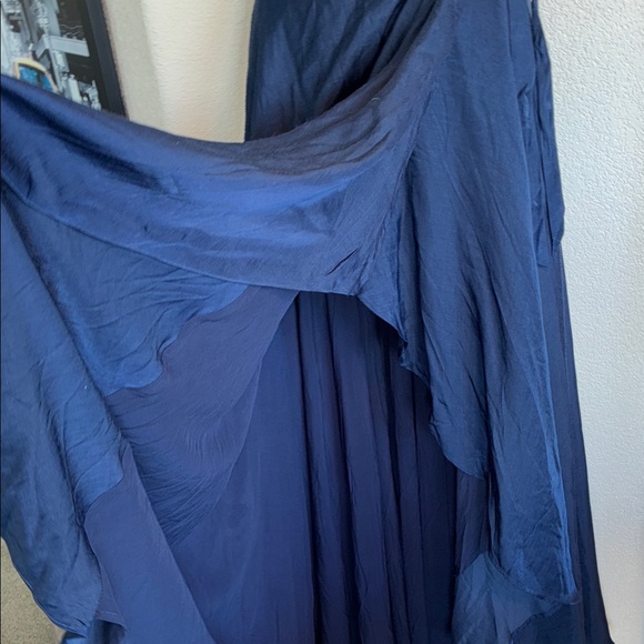 THE JETSET DIARIES TJD Elegant Navy Blue Wrap Maxi Skirt, Flowing & Silky. M NWT - Picture 6 of 17
